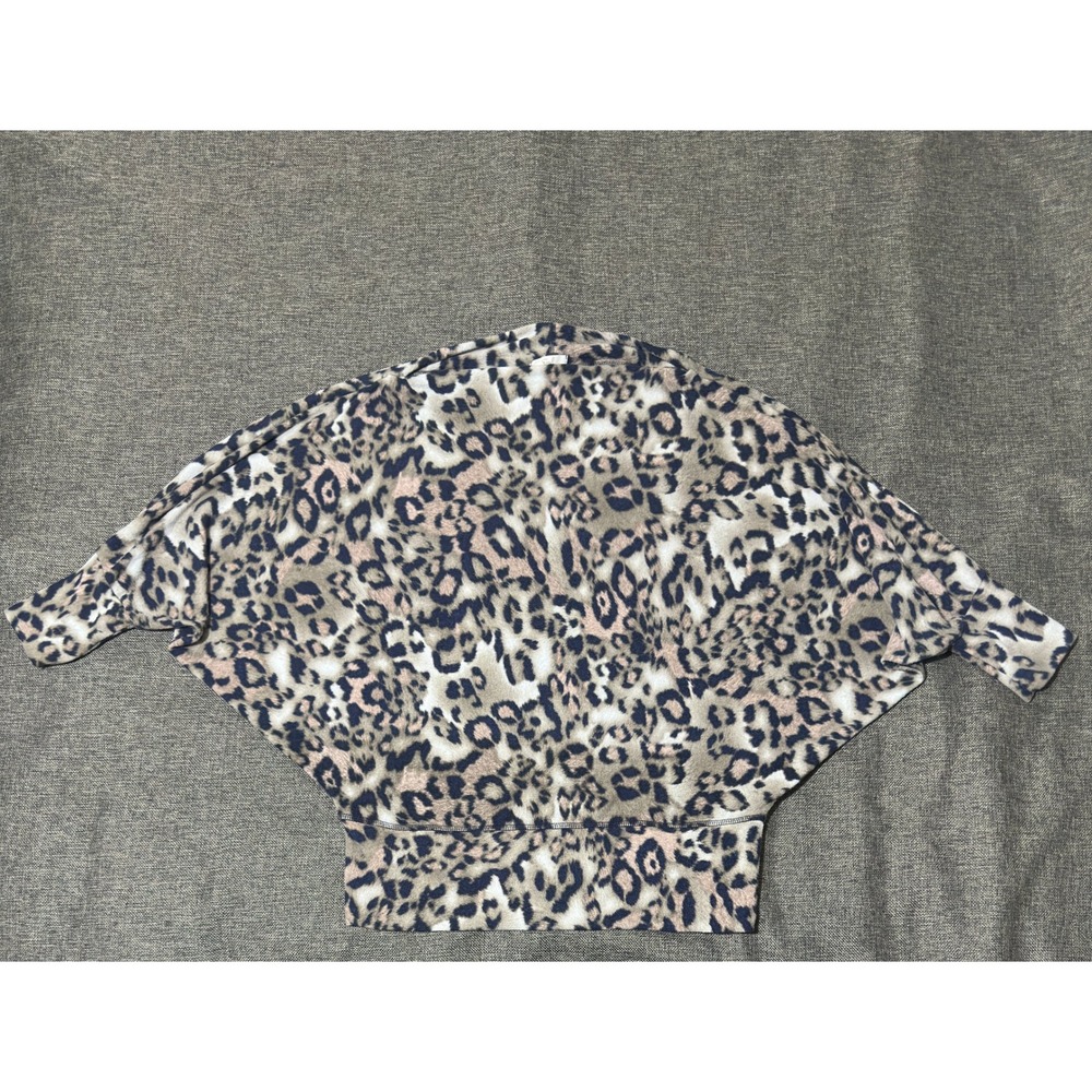 Easel Womens Large Top Leopard Print Batwing Sleeve Dolman Knit